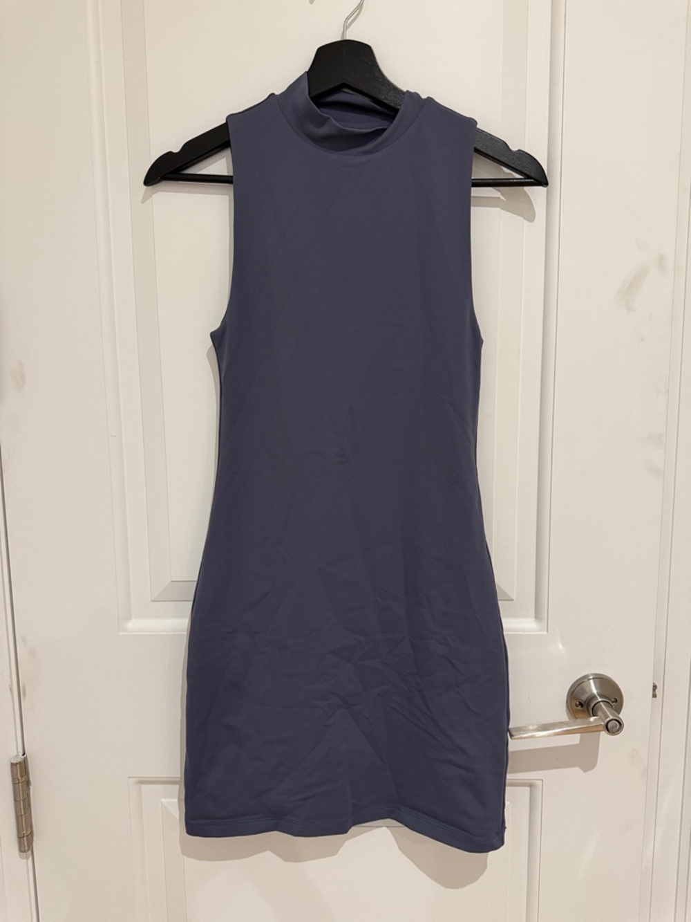 Aritzia Contour Sleeveless Mock Neck Bodycon Dress in Slate Gray